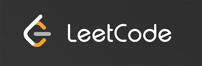 The image is a logo for 'LeetCode'. It features an orange and white circular symbol that resembles both a power button and a stylized letter 'L', which is integrated with the letter 'C'. Next to this symbol is the word 'LeetCode' in a sleek, sans-serif font. The letters 'Leet' are in white, and 'Code' is in orange, maintaining the color scheme from the symbol. The logo is set against a dark gray background, giving it a clean and modern appearance.